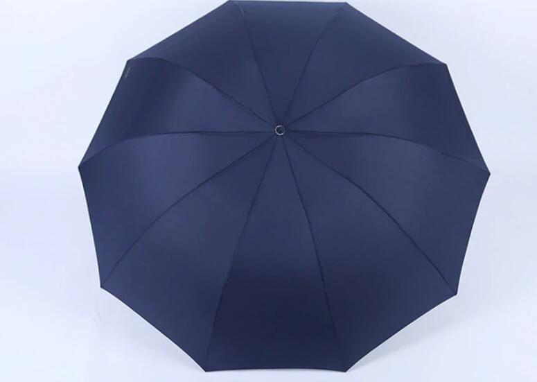Large 3-Fold Windproof Umbrella – Super Strong 10-Rib Compact Travel Umbrella for Adults