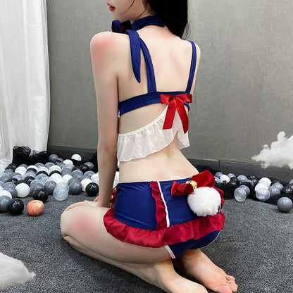 Cute Bow Lace Mini Dress Lingerie Set | Soft Girl Cosplay Outfit