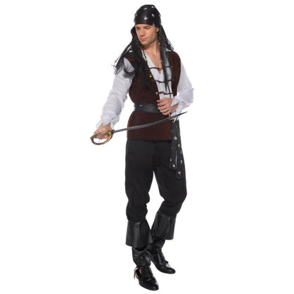 Men's Pirates of the Caribbean Cosplay Costume – 7-Piece Halloween Outfit Set