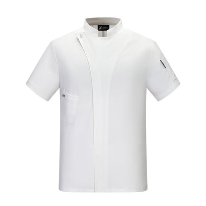 Men's Short-Sleeve Chef Workwear Top – Moisture-Wicking Polyester Kitchen Uniform