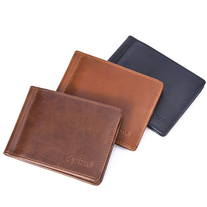 Men’s Slim Minimalist Wallet – Vintage Style Bifold PU Leather Card Holder
