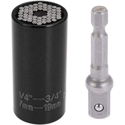 Universal Socket Wrench with Power Drill Adapter | Fits 7mm–19mm Bolts | 7 Colors