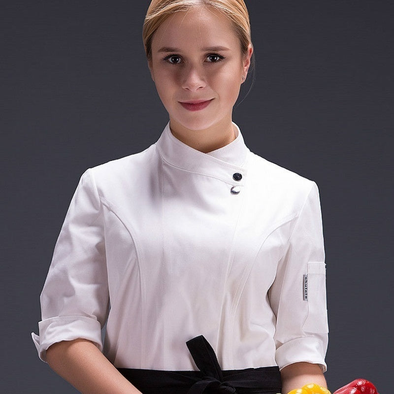 Women's 3/4 Sleeve Chef Coat – Professional Kitchen & Hotel Uniform