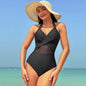 Women's Halter Neck Cross-Strap One-Piece Swimsuit | 8 Colors, S–2XL