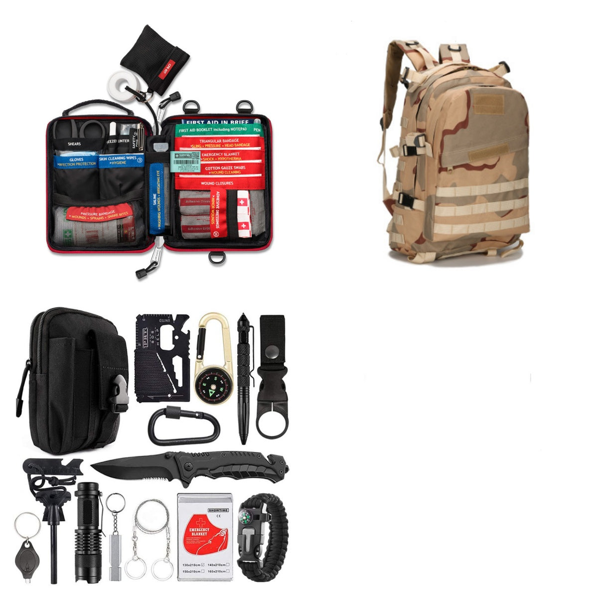 Outdoor Camping Multi-Function Tool Survival Equipment Sos Self-Defense Supplies