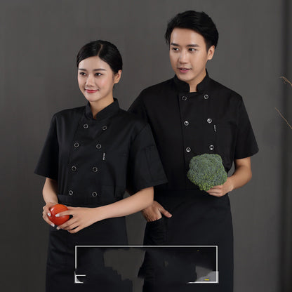 Short-Sleeve Chef Jacket — Breathable Mesh, 3 Colors, M–3XL