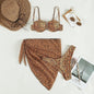 3-Piece Floral Bikini Set with Beach Skirt — 7 Colors, S–L