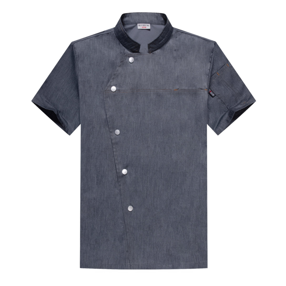 Short Sleeve Chef Shirt – Moisture-Wicking Cotton Kitchen Uniform | Black, White, Grey, Blue