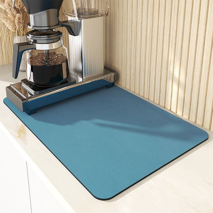 Coffee Bar Mat – Super Absorbent PU Leather Countertop Drying Mat for Kitchen