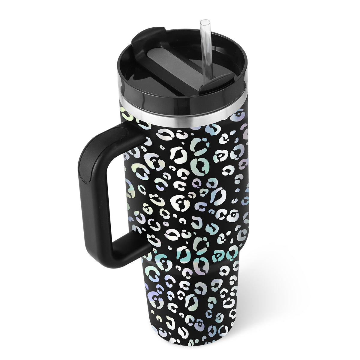 40 Oz Tumbler With Handle Straw Insulated, Stainless Steel Spill Proof Vacuum Coffee Cup Tumbler With Lid Tapered Mug Gifts Suitable For Car Gym Office Travel