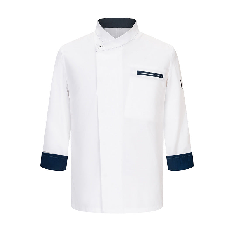 Long Sleeve Chef Coat – Unisex Cotton Kitchen Uniform | Black & White