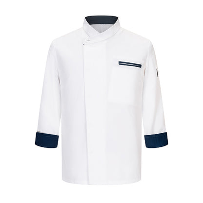 Long Sleeve Chef Coat – Unisex Cotton Kitchen Uniform | Black & White
