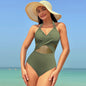 Women's Halter Neck Cross-Strap One-Piece Swimsuit | 8 Colors, S–2XL