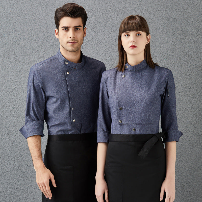 Three-Quarter Sleeve Chef Suit – Moisture-Wicking Unisex Kitchen Uniform
