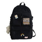 Geometric Canvas Backpack – Large Capacity Unisex School Bag