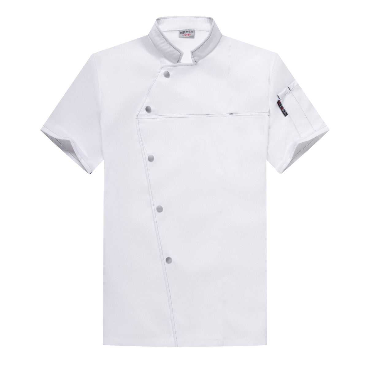 Short Sleeve Chef Shirt – Moisture-Wicking Cotton Kitchen Uniform | Black, White, Grey, Blue