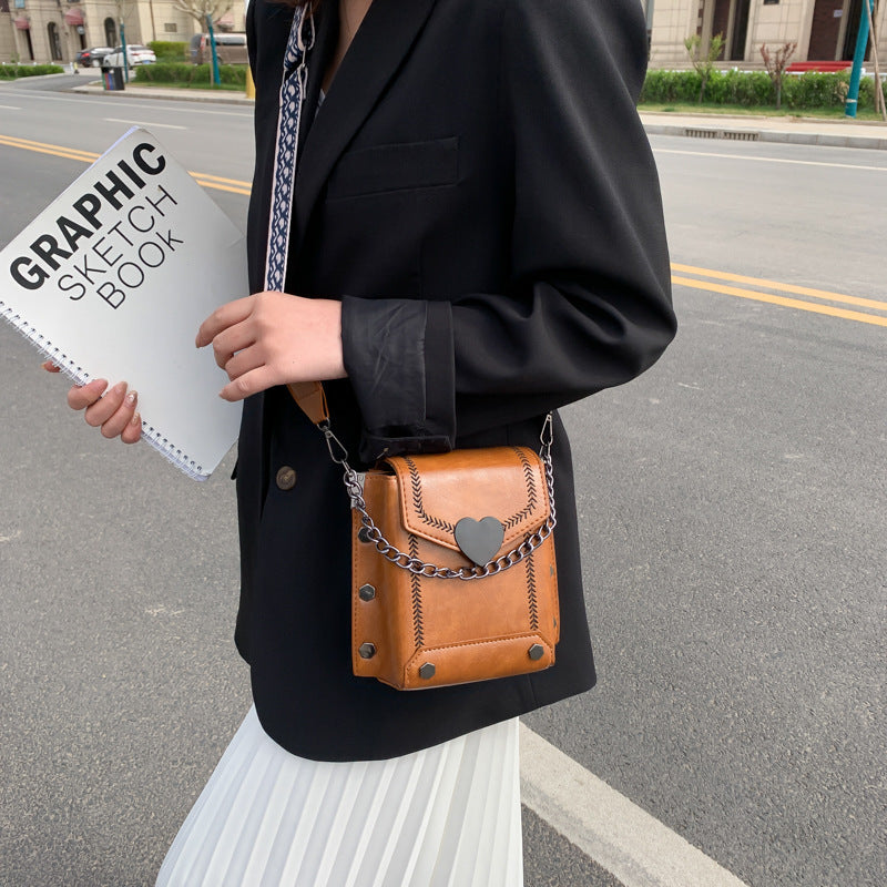 Women's PU Leather Crossbody Bag – Chain Strap Mini Messenger Purse