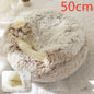 Round Plush Pet Bed — Warm Winter Bed for Cats & Dogs