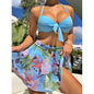 Women's 3-Piece Beach Set | Printed Bikini & Cover-Up Dress