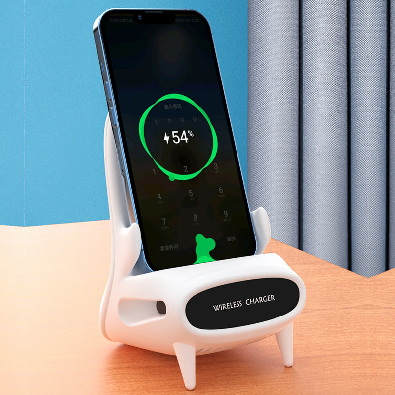 Mini Chair Wireless Charger Stand – 15W Fast Charging Phone Holder for iPhone & Android