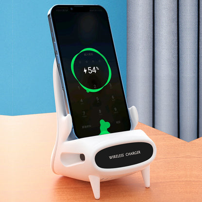 Mini Chair Wireless Charger Stand – 15W Fast Charging Phone Holder for iPhone & Android