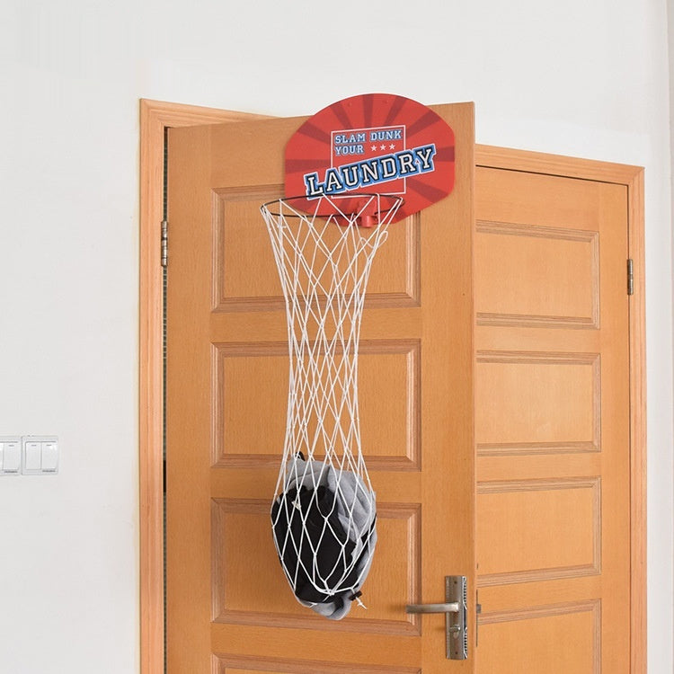 Wall-Mounted Basketball Laundry Hoop — Indoor Fun, Red