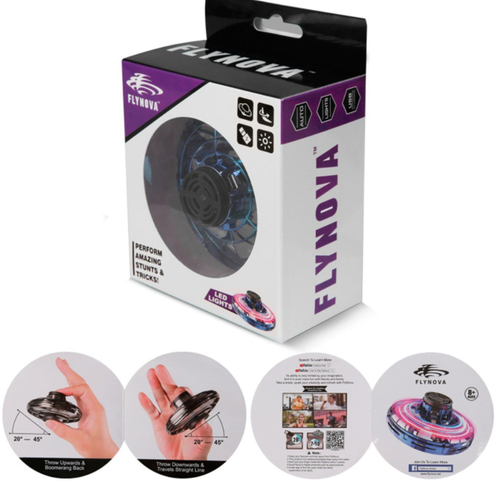 LED Fingertip Gyro Spinner Toy – Flying UFO Drone for Kids