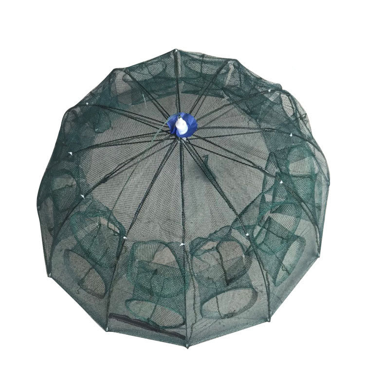 Automatic Folding Umbrella Fishing Net – Nylon Collapsible Cast Net | 4 to 24 Inlet Holes