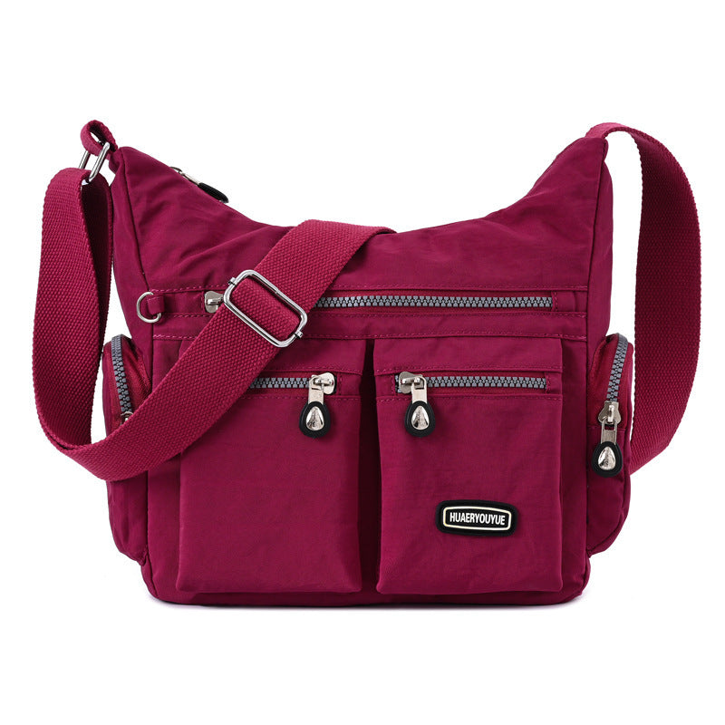 Women's Waterproof Nylon Crossbody Bag – Multi-Pocket Shoulder Bag with Retro Style