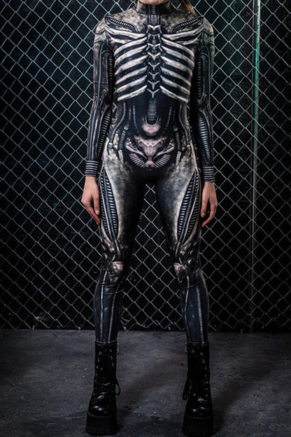 3D Digital Print Cosplay Jumpsuit – Long Sleeve Unisex Halloween Bodysuit