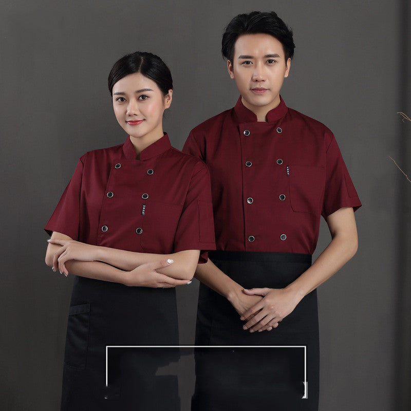 Short-Sleeve Chef Jacket — Breathable Mesh, 3 Colors, M–3XL