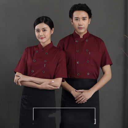 Short-Sleeve Chef Jacket — Breathable Mesh, 3 Colors, M–3XL