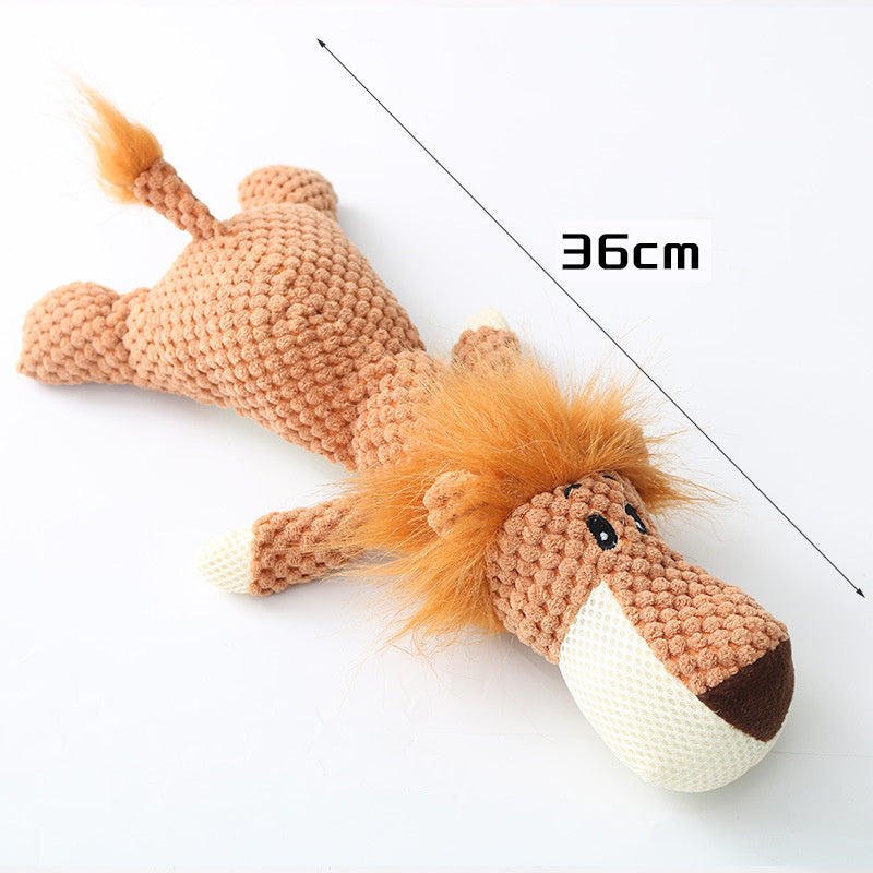 Plush Squeaky Dog Toy – Elephant, Lion & Wolf Designs