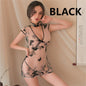 Women’s Retro Mesh Cheongsam Lingerie Set – 2-Piece Skirt & Panty Set