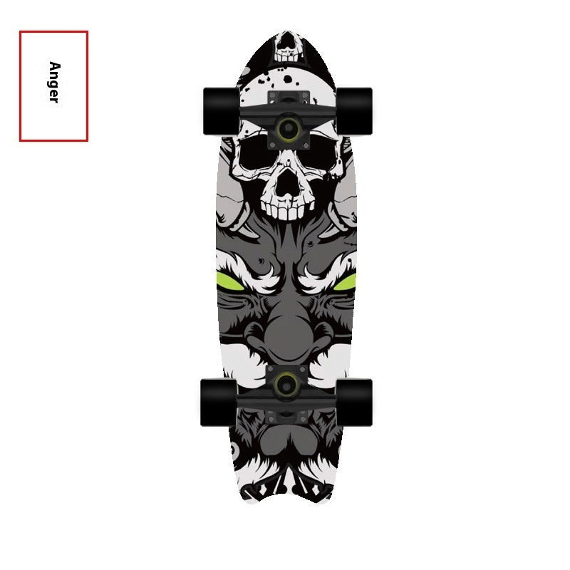 Fishtail Maple Skateboard — 21 Graphic Designs, 28" Deck