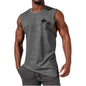 Men's Coconut Tree Embroidery Beach Tank Top – Summer Muscle Workout Shirt