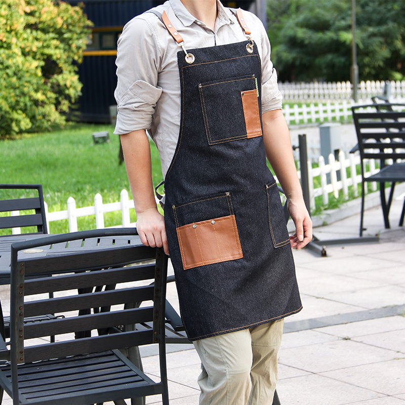 Men's Heavy-Duty Work Apron – Wear-Resistant Sleeveless Chef & Shop Apron