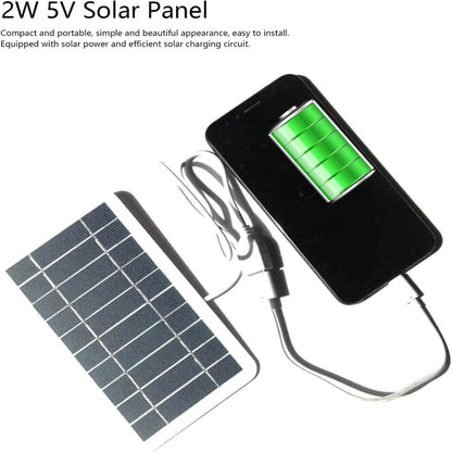 2W 5V Portable Solar Panel Charger – USB, Compact & Lightweight