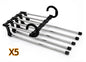 5-in-1 Stainless Steel Pants Hanger – Space-Saving Multi-Bar Trouser Rack for Closet Organization