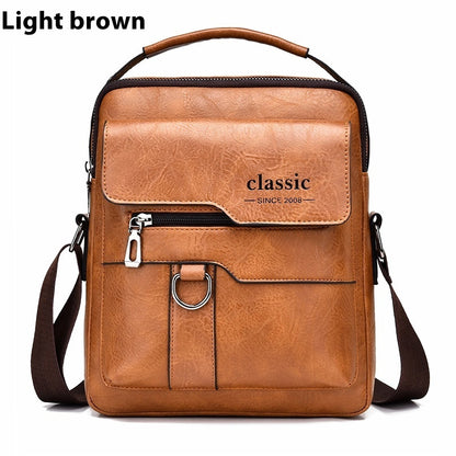 Men’s PU Leather Messenger Bag – Waterproof Shoulder Bag for Work, Travel & Daily Use