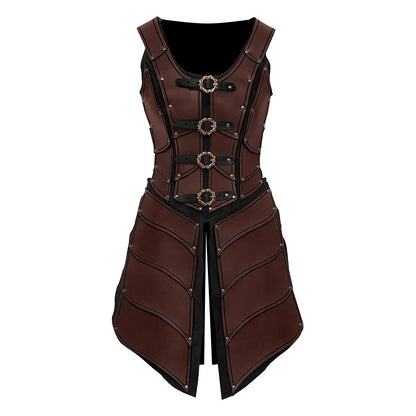 Medieval Leather Armor Elf Warrior Costume – Renaissance Cosplay Outfit for Adults
