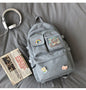 Geometric Canvas Backpack – Large Capacity Unisex School Bag