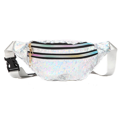 Sequin Holographic Shoulder Bag – Women’s PU Leather Dumpling Crossbody Purse