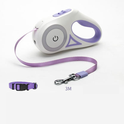 Retractable Dog Leash with Light — 10 ft & 16 ft, 3 Colors