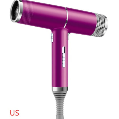 Purple hair dryer on a white background