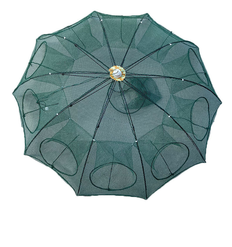 Automatic Folding Umbrella Fishing Net – Nylon Collapsible Cast Net | 4 to 24 Inlet Holes