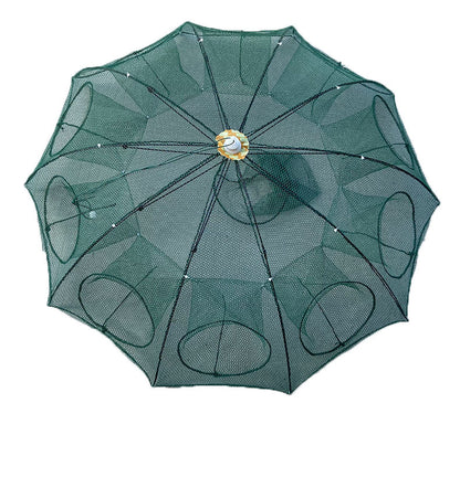 Automatic Folding Umbrella Fishing Net – Nylon Collapsible Cast Net | 4 to 24 Inlet Holes