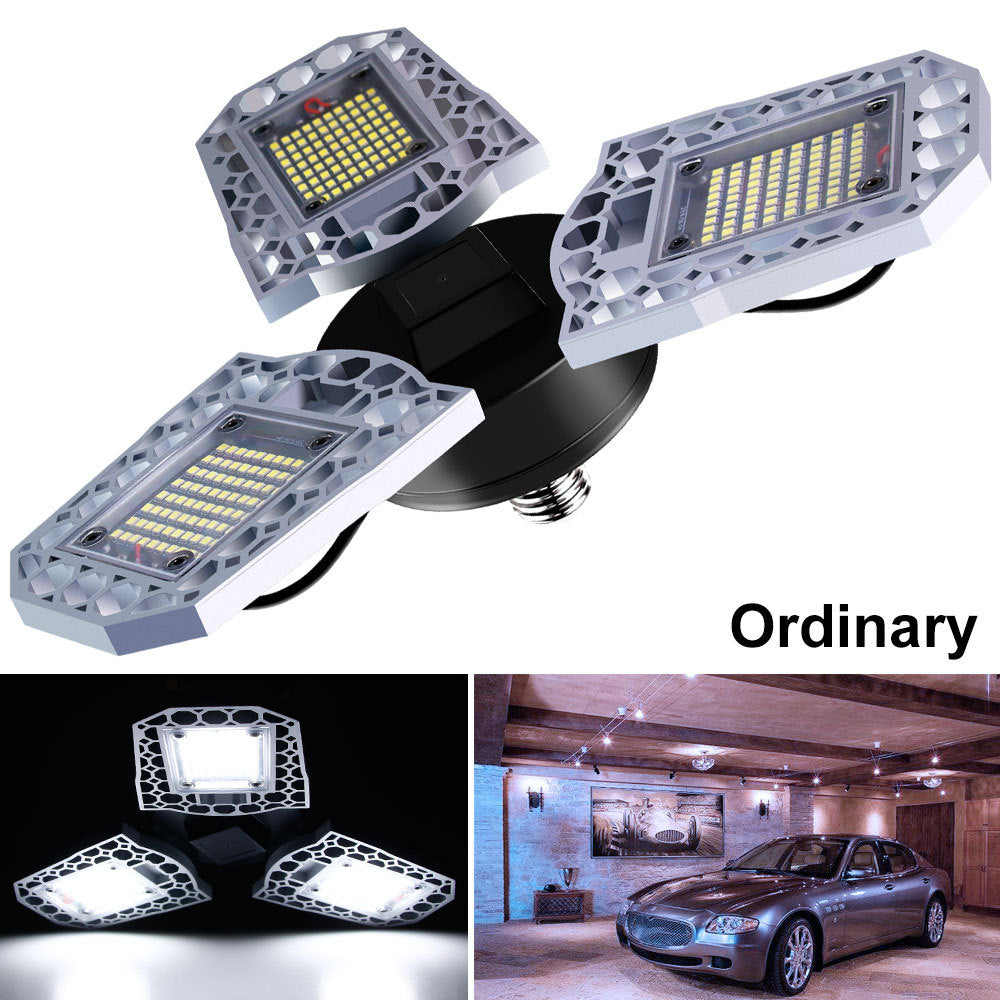 Three-Head LED Garage Light – 60W/80W/100W, E26/E27, IP65 Waterproof with Light Sensor