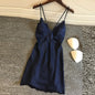 Satin Sling Slip Dress Pajamas with Built-In Chest Pad | Sexy Lingerie Nightgown