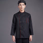 Chef Uniform with Gray Trim – Breathable Linen-Cotton Kitchen Jacket, Long & Short Sleeve